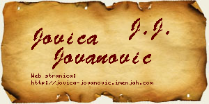 Jovica Jovanović vizit kartica
